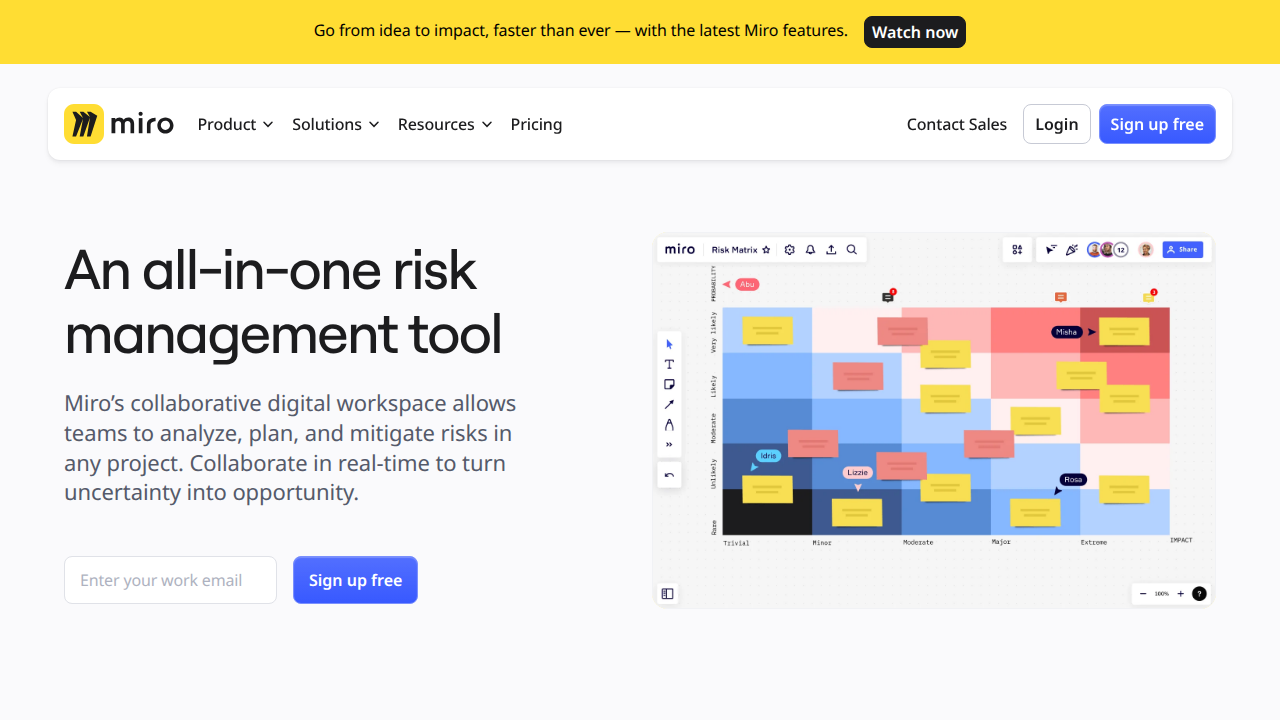 An All-in-One Tool for Risk Management - Miro