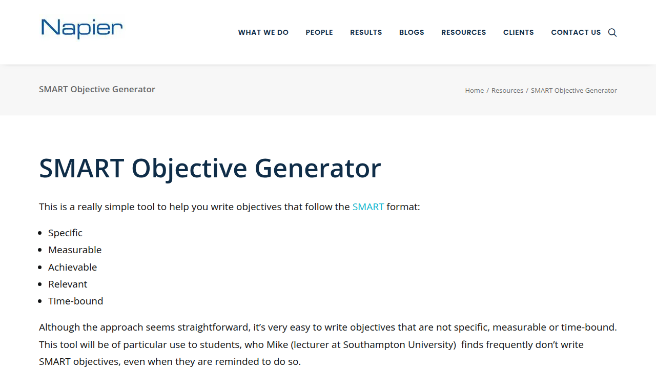 SMART Objective Generator - Interactive Goal-Setting Tool
