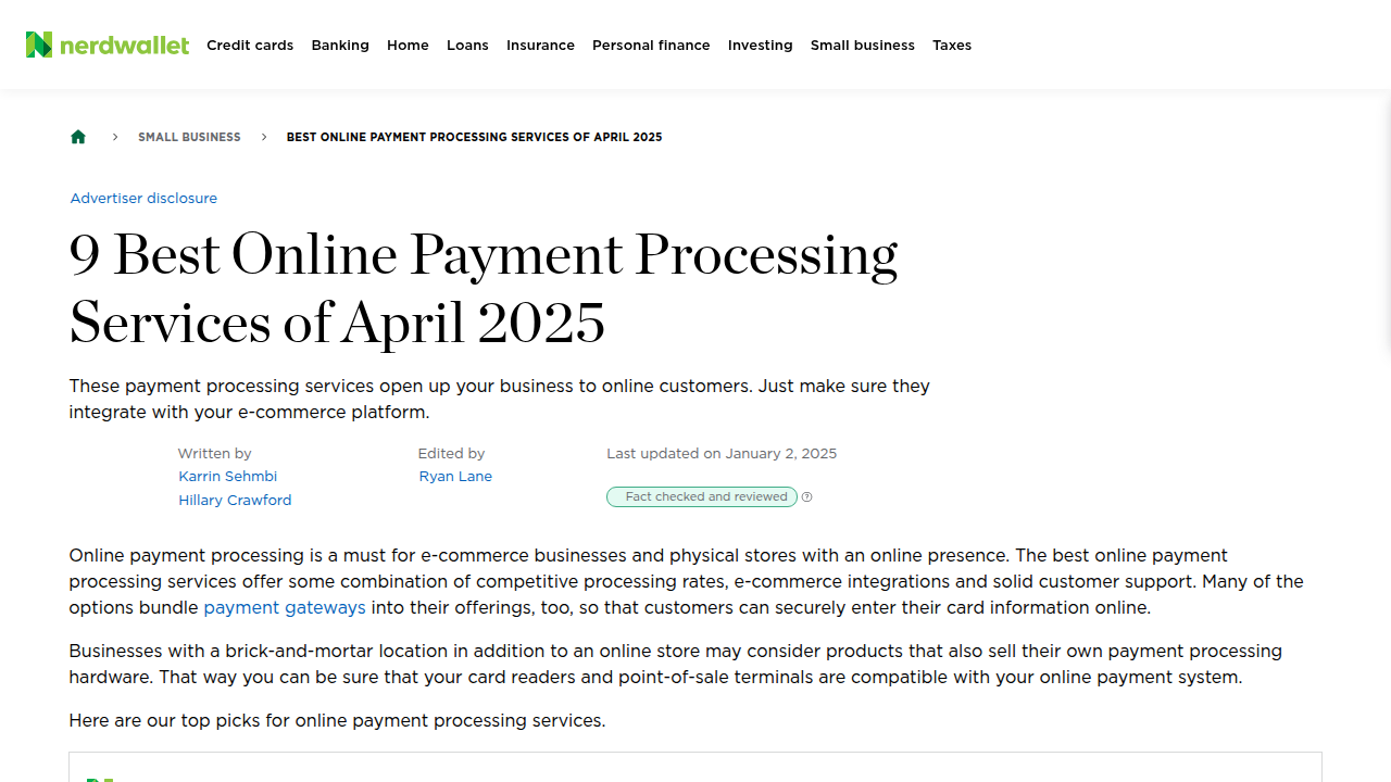 9 Best Online Payment Processing Services of April 2025