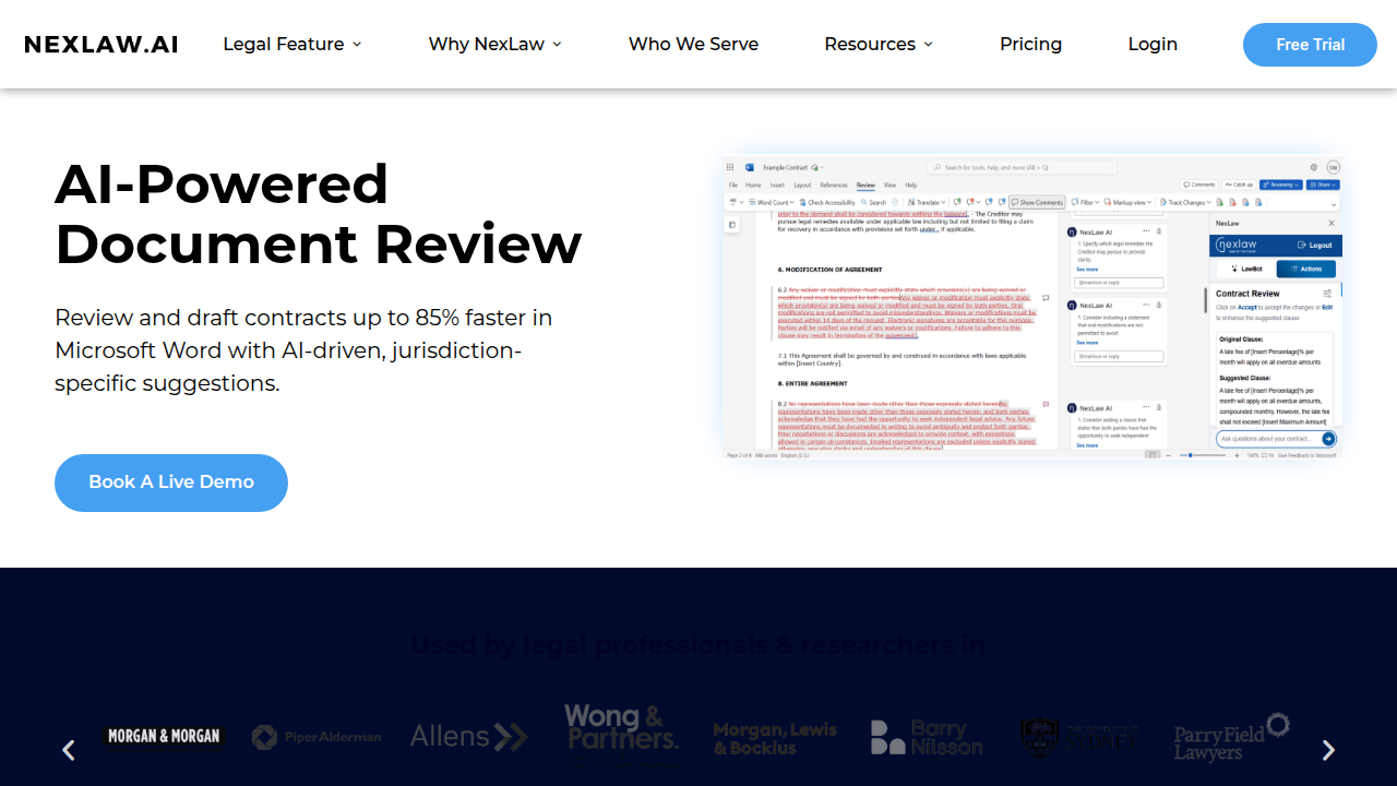 AI For Legal Document Review & Drafting | NexLaw