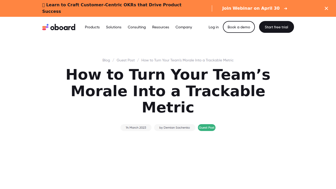 How to Turn Your Team’s Morale Into a Trackable Metric …