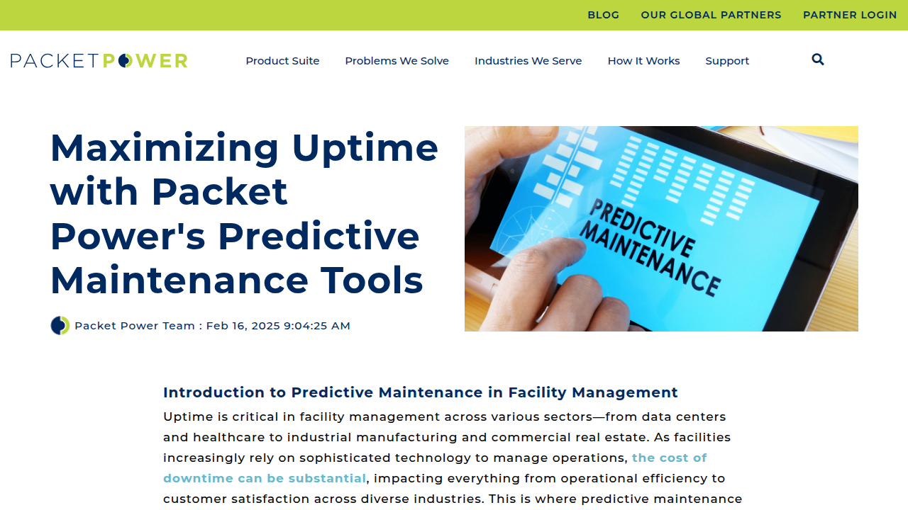 Maximizing Uptime with Packet Power's Predictive Maintenance …