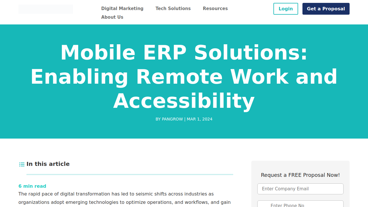 Mobile ERP Solutions: Enabling Remote Work and …