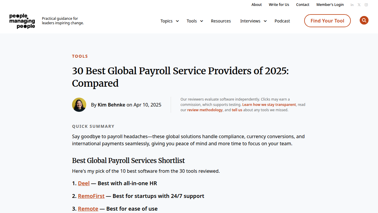 30 Best Global Payroll Service Providers of 2025: Compared