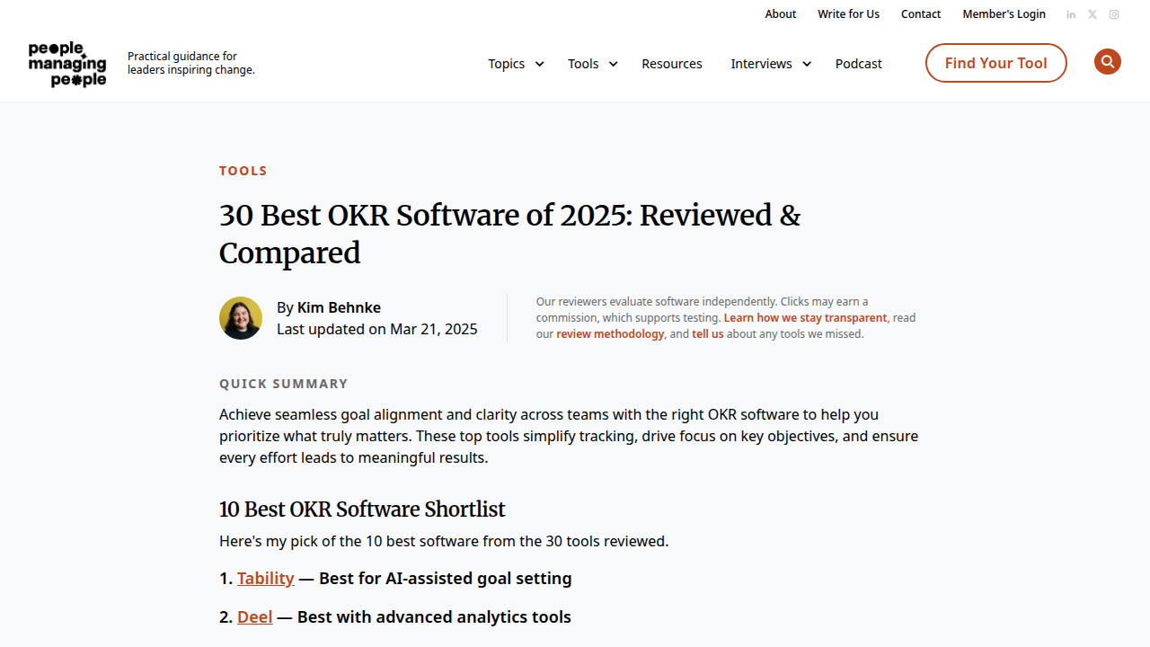 30 Best OKR Software of 2025: Reviewed & Compared