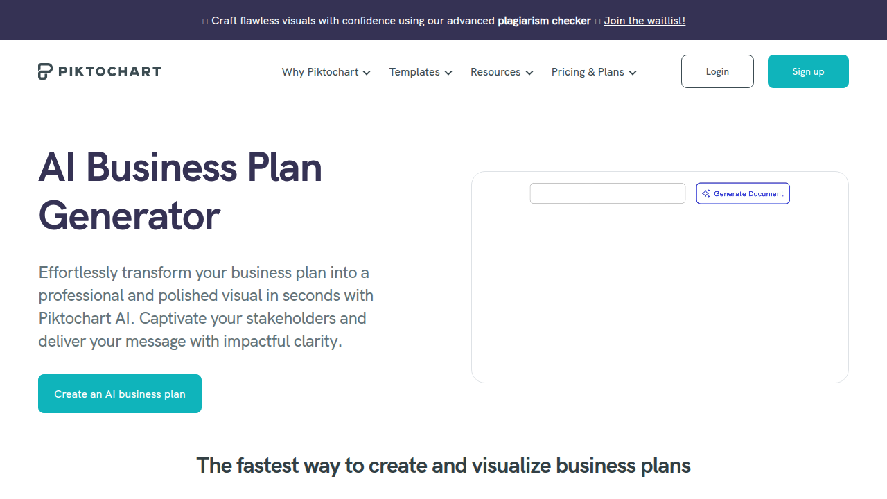 Free AI Business Plan Generator—Piktochart AI