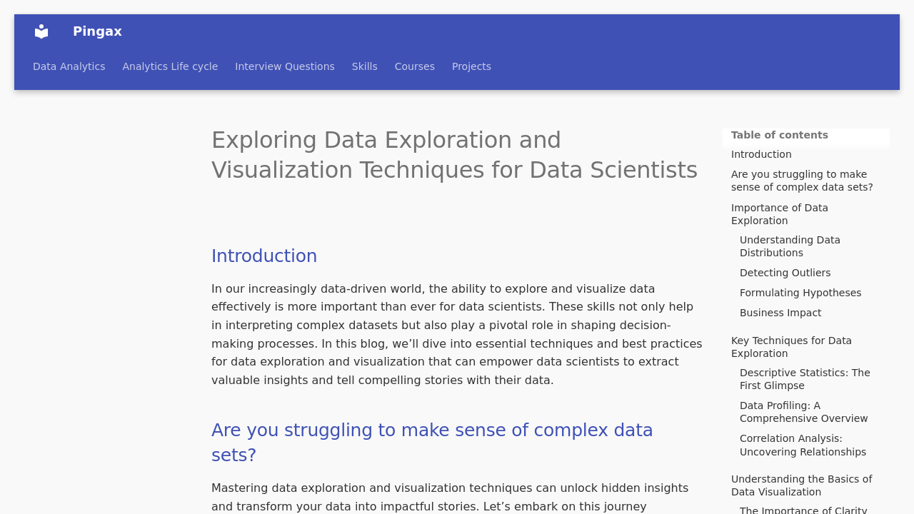 Exploring Data Exploration and Visualization Techniques for Data ...