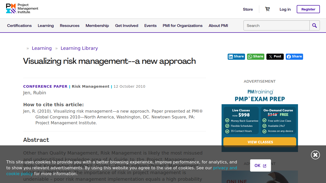 Visualizing risk management--a new approach