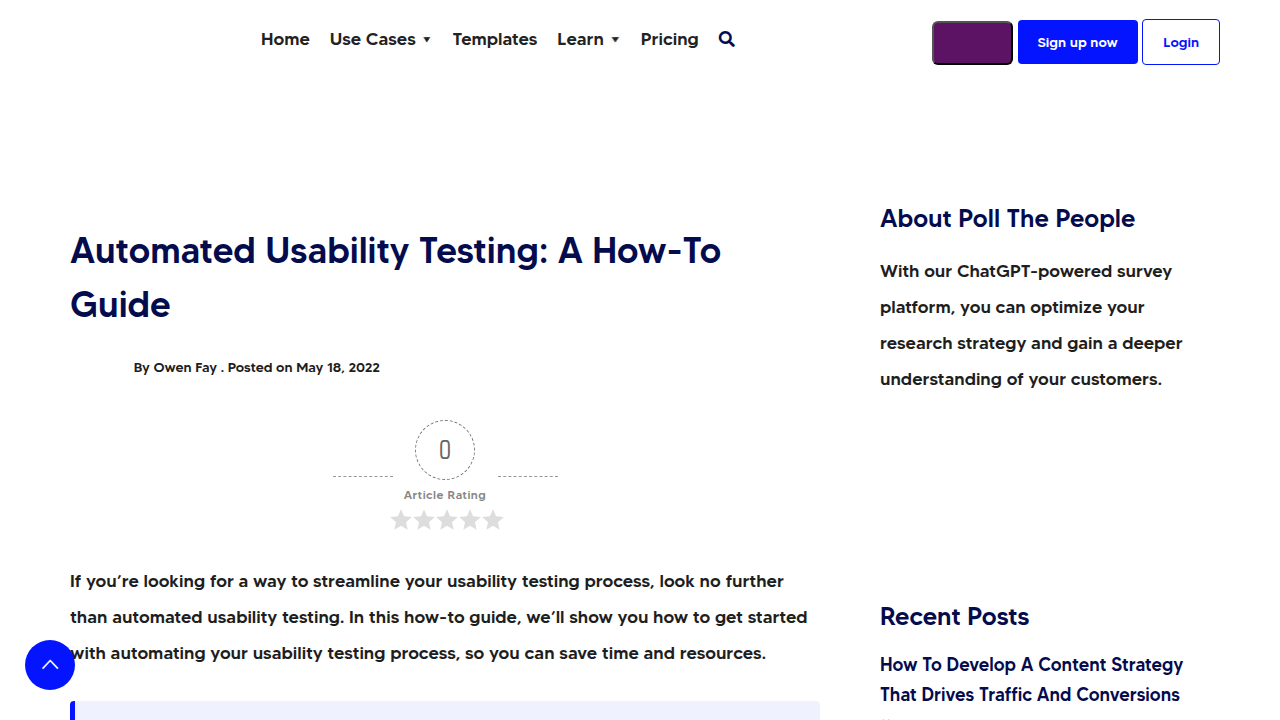 Automated Usability Testing: A How-to Guide - Poll the …