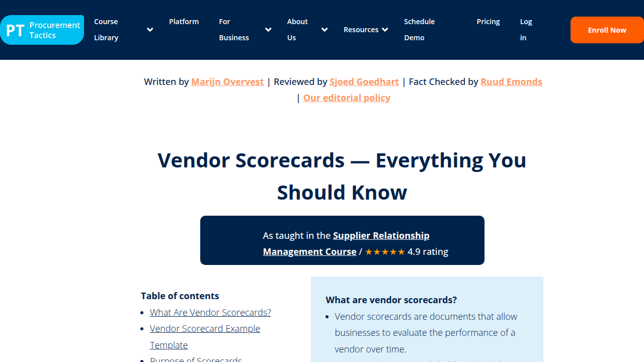 Vendor Scorecards — Everything You Should Know