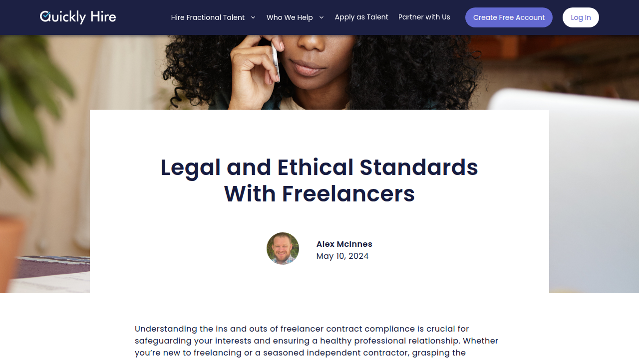 Legal and Ethical Standards With Freelancers