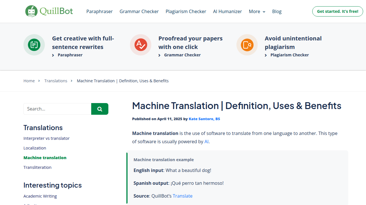 Machine Translation | Definition, Uses & Benefits - QuillBot