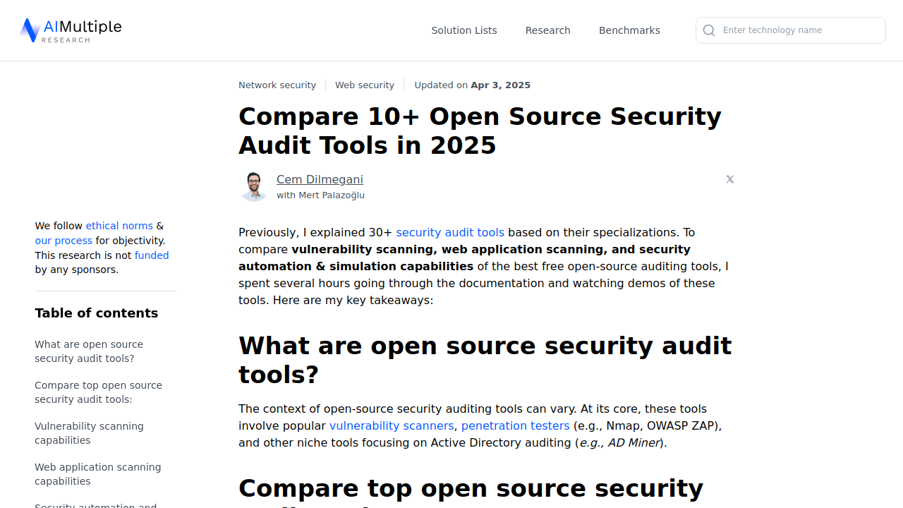 Compare 10+ Open Source Security Audit Tools in …