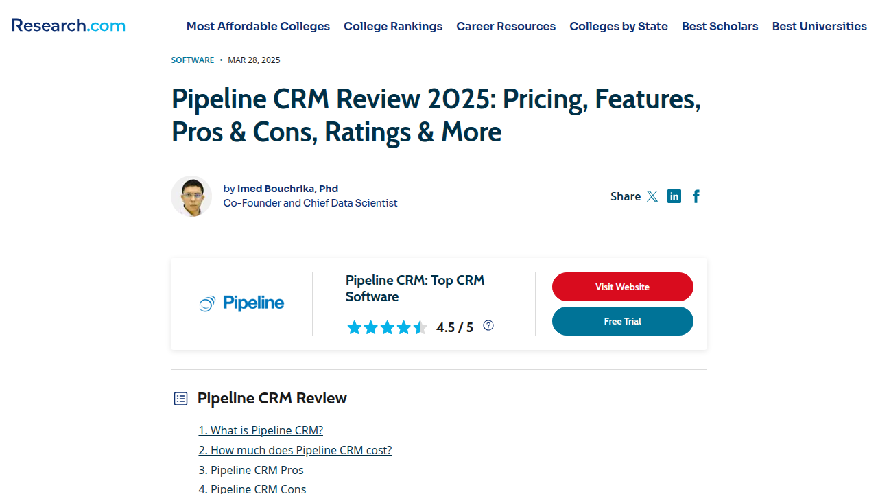 Pipeline CRM Review 2025: Pricing, Features, Pros & Cons, …