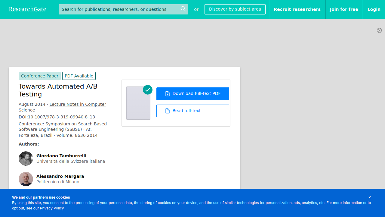 (PDF) Towards Automated A/B Testing - ResearchGate