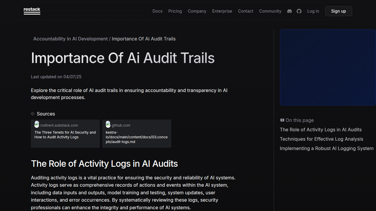 Importance Of Ai Audit Trails - Restackio