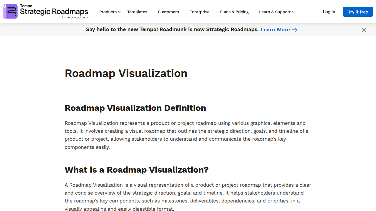 Roadmap Visualization: Definition, Examples, and More | Roadmunk