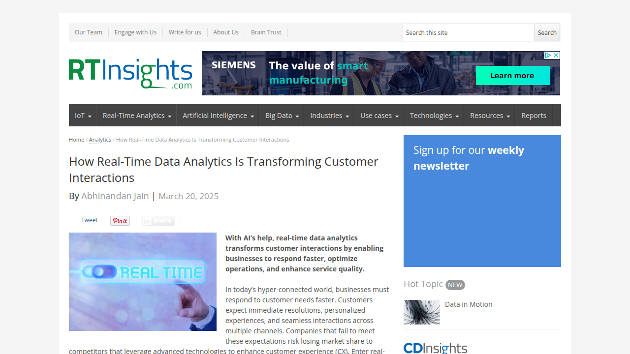 How Real-Time Data Analytics Is Transforming CX