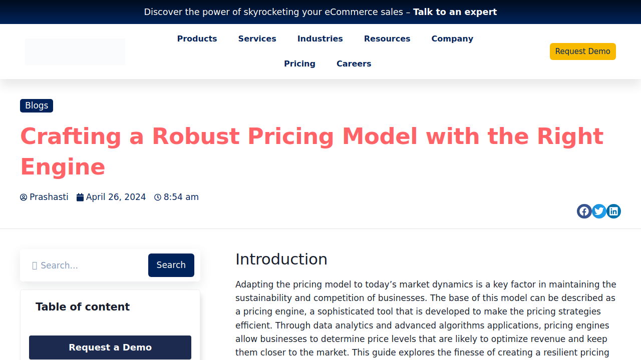 Crafting a Robust Pricing Model with the Right Engine