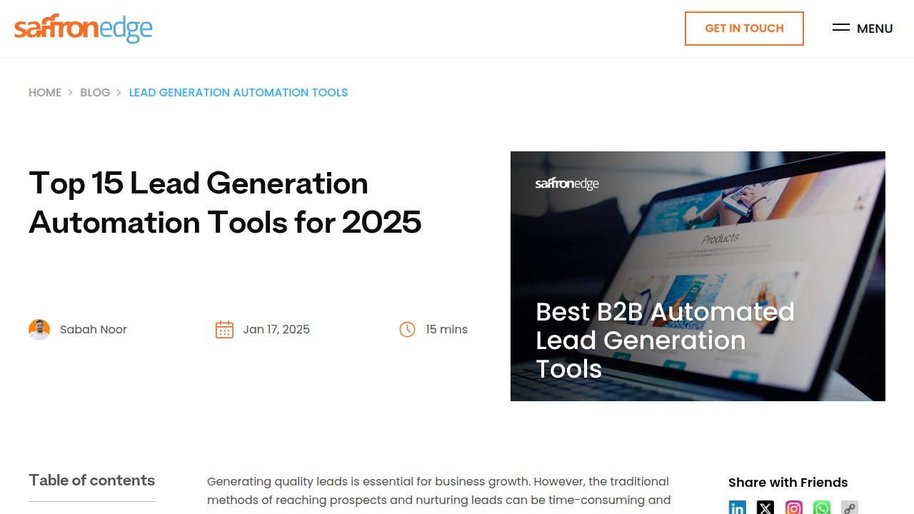 Best 15 Lead Generation Automation Tools Worth Trying [2025]