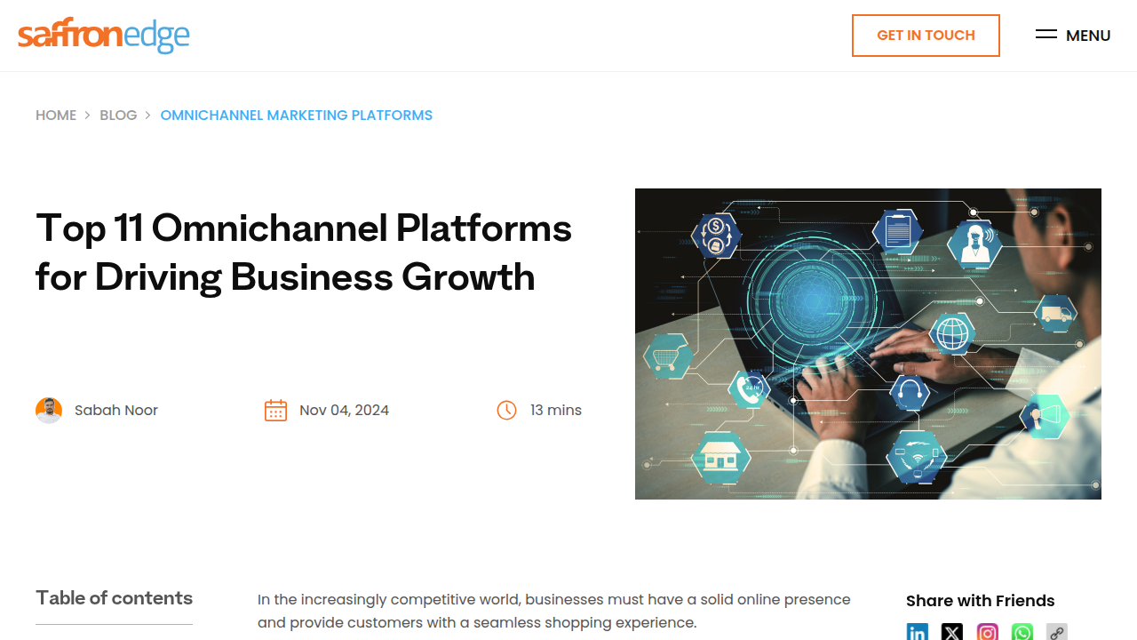 11 Best Omnichannel Marketing Platforms In 2025| Saffron Edge