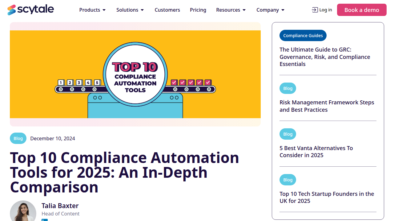 Top 10 Compliance Automation Tools for 2025 | Scytale