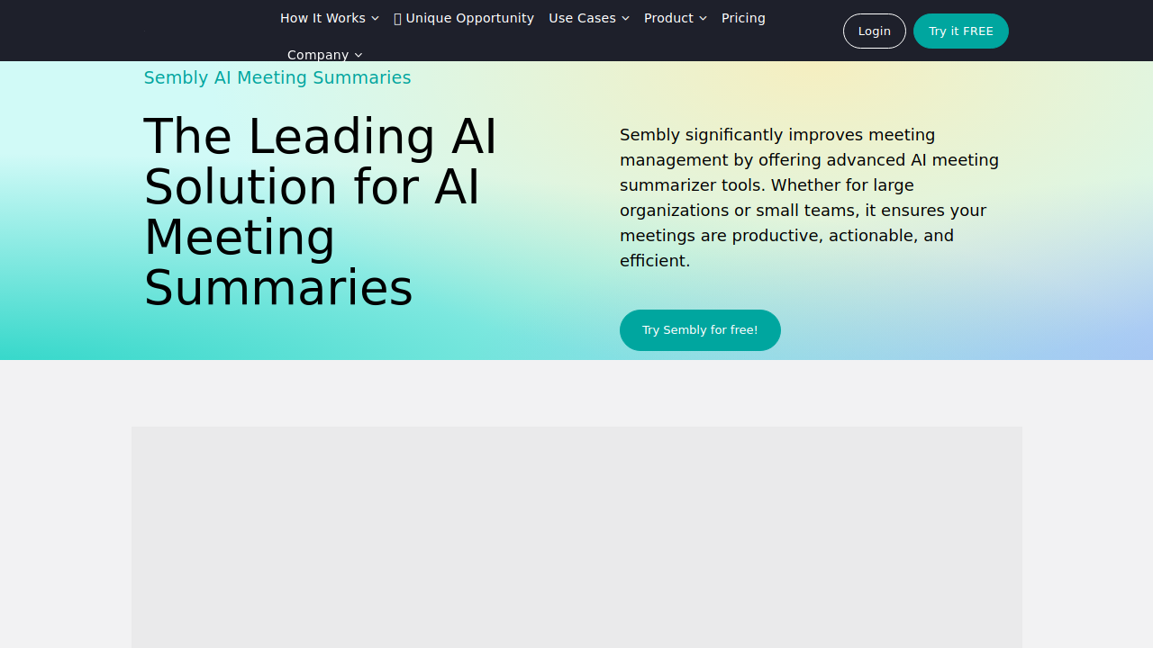 AI Meeting Summary - Sembly AI
