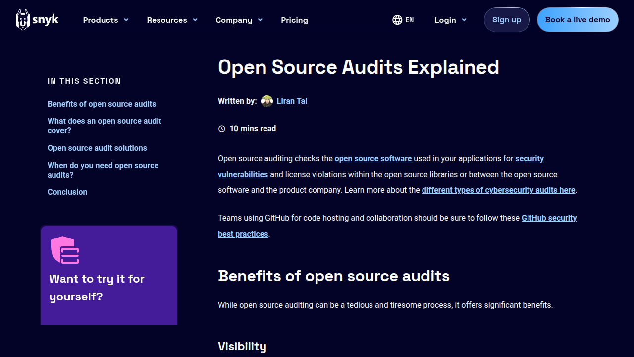 Open Source Audits Explained - Snyk