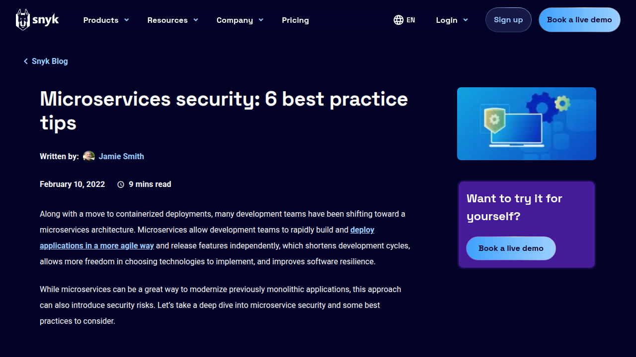 Microservices security: 6 best practice tips - Snyk