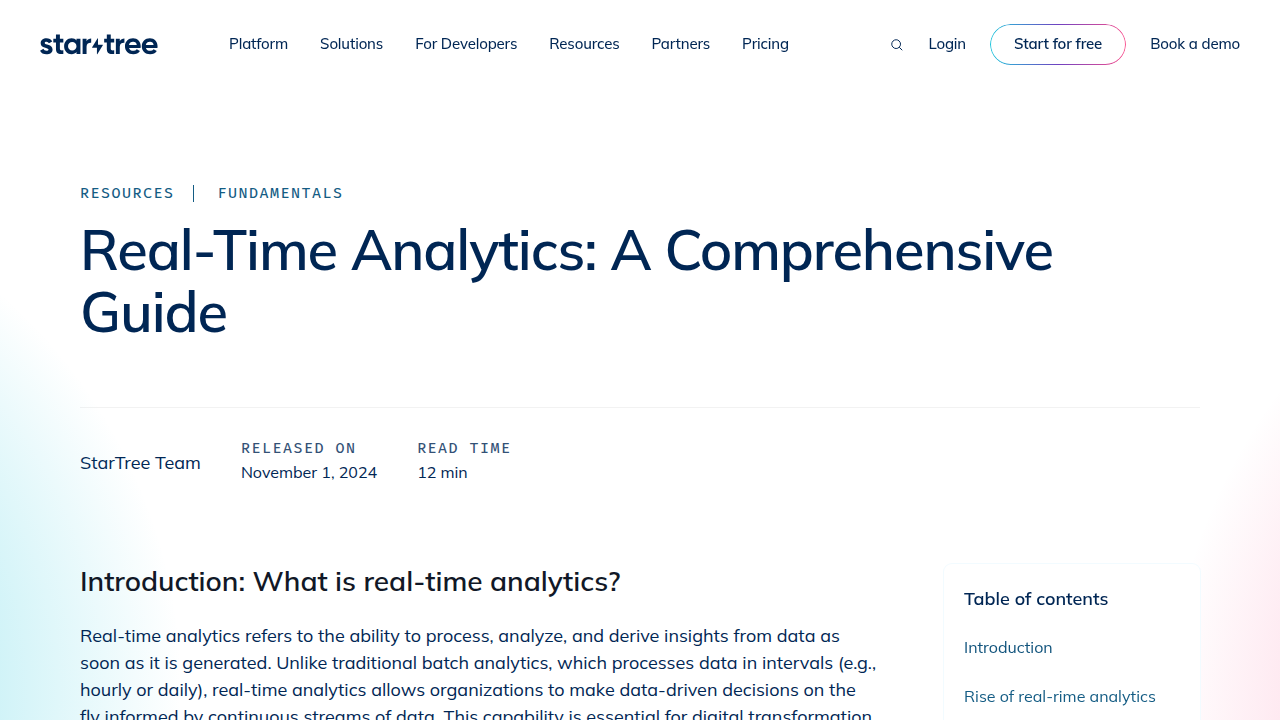 Real-Time Data Analytics: A Comprehensive Guide | StarTree