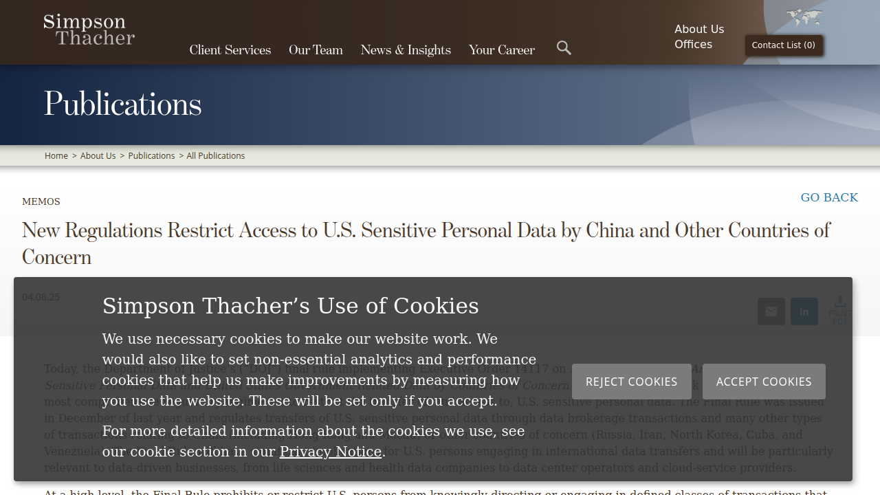 New Regulations Restrict Access to U.S. Sensitive …