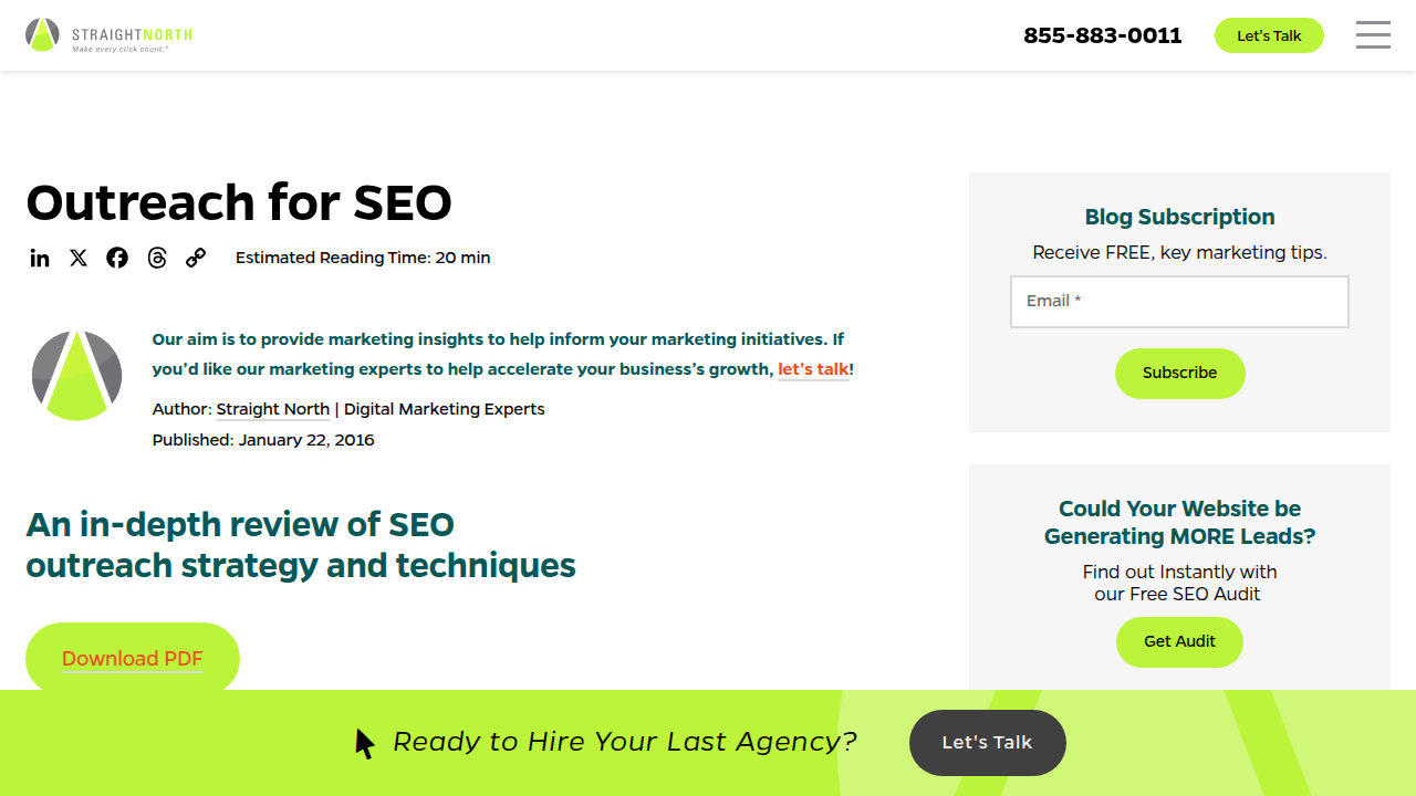 Outreach for SEO - Straight North