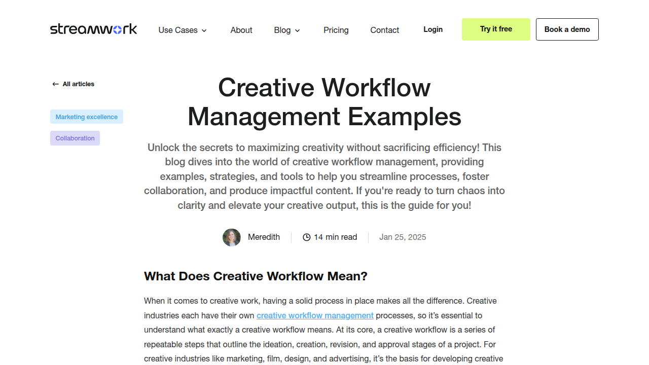 Creative Workflow Management Examples | StreamWork