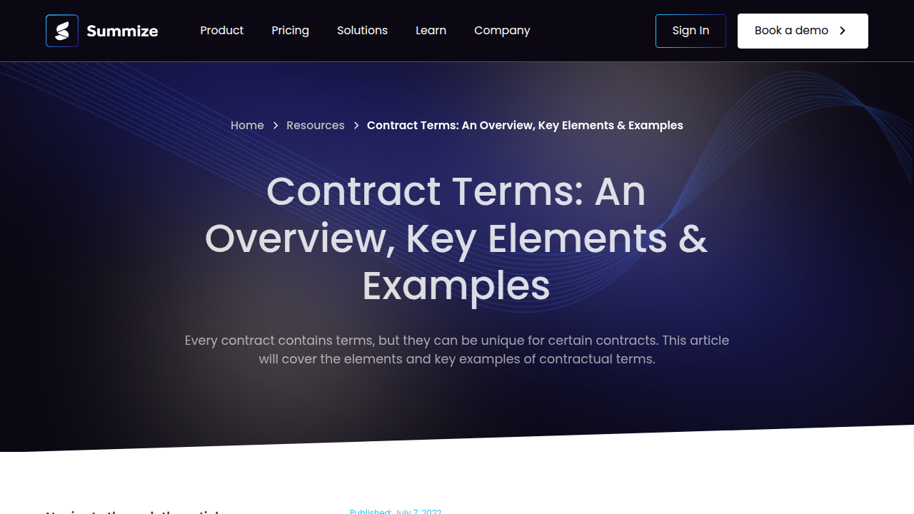 Contract Terms: An Overview, Key Elements & Examples - Summize