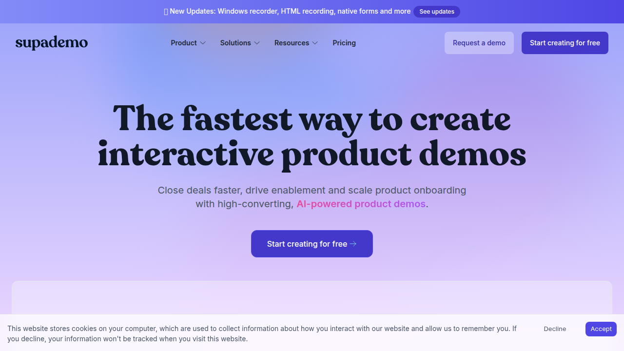 Supademo: AI Interactive Product Demos