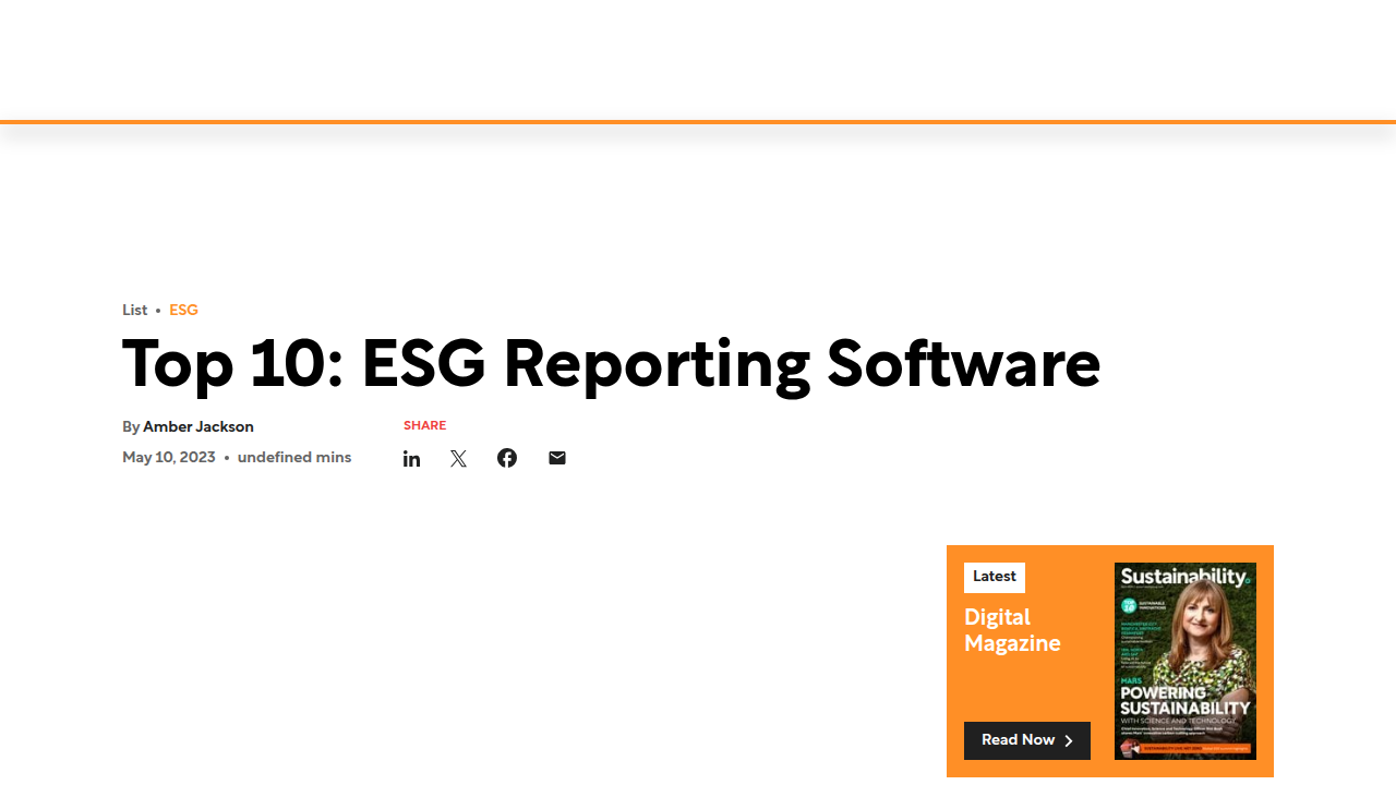 Top 10: ESG Reporting Software | Sustainability Magazine
