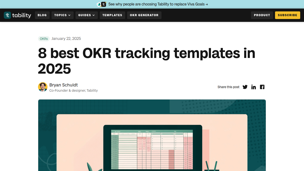 8 best OKR tracking templates in 2025 - Tability
