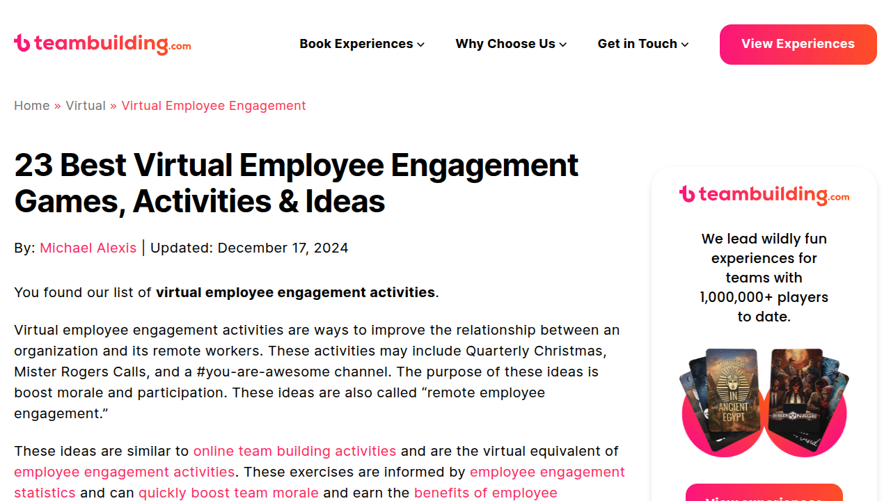 23 Best Virtual Employee Engagement Games, Activities & Ideas