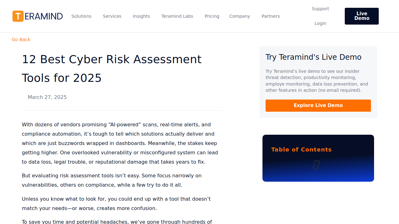12 Best Cyber Risk Assessment Tools for 2025