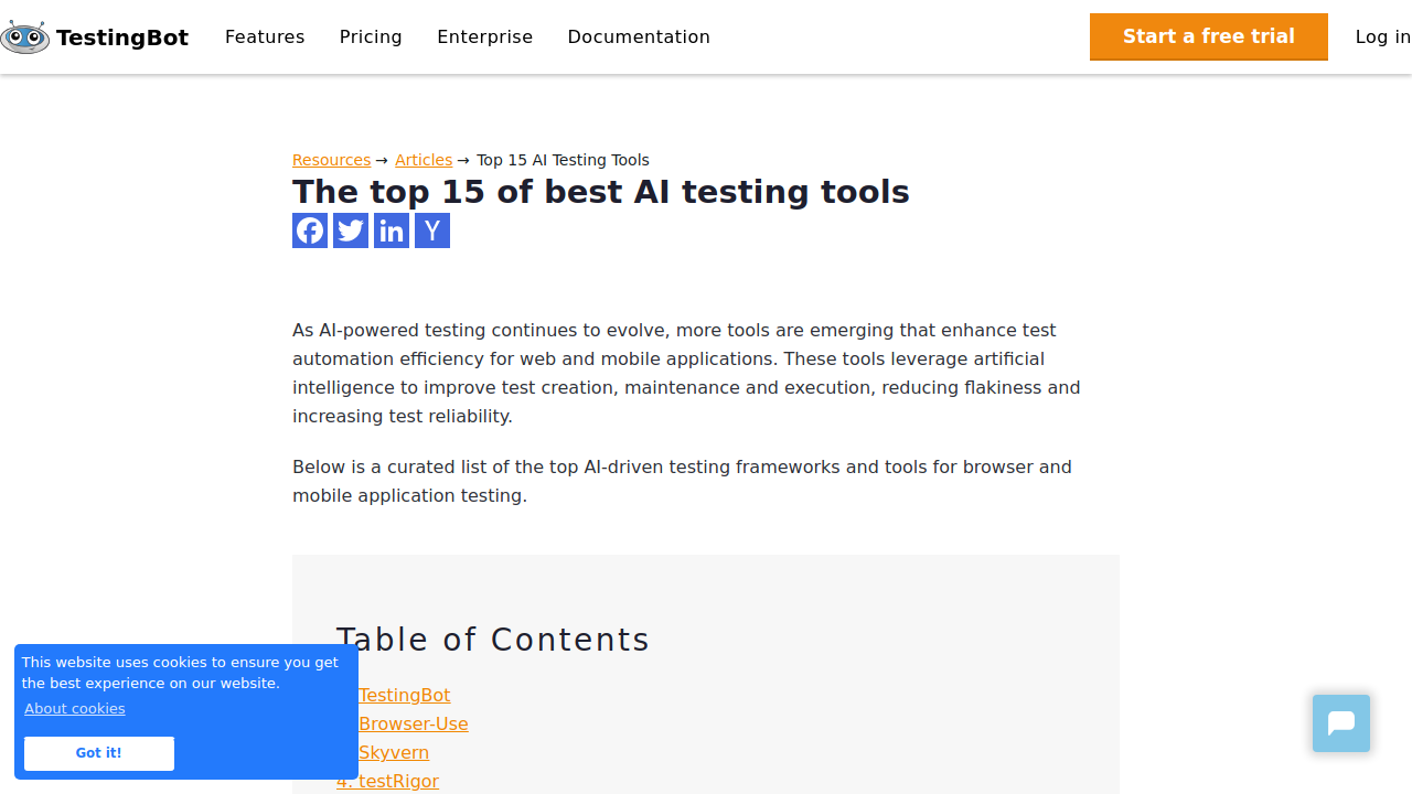 Top 15 AI Testing Tools