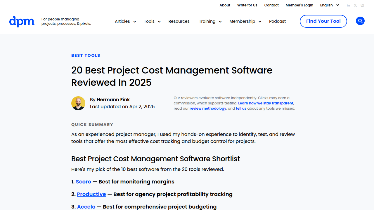 20 Best Project Cost Management Software Reviewed In 2025