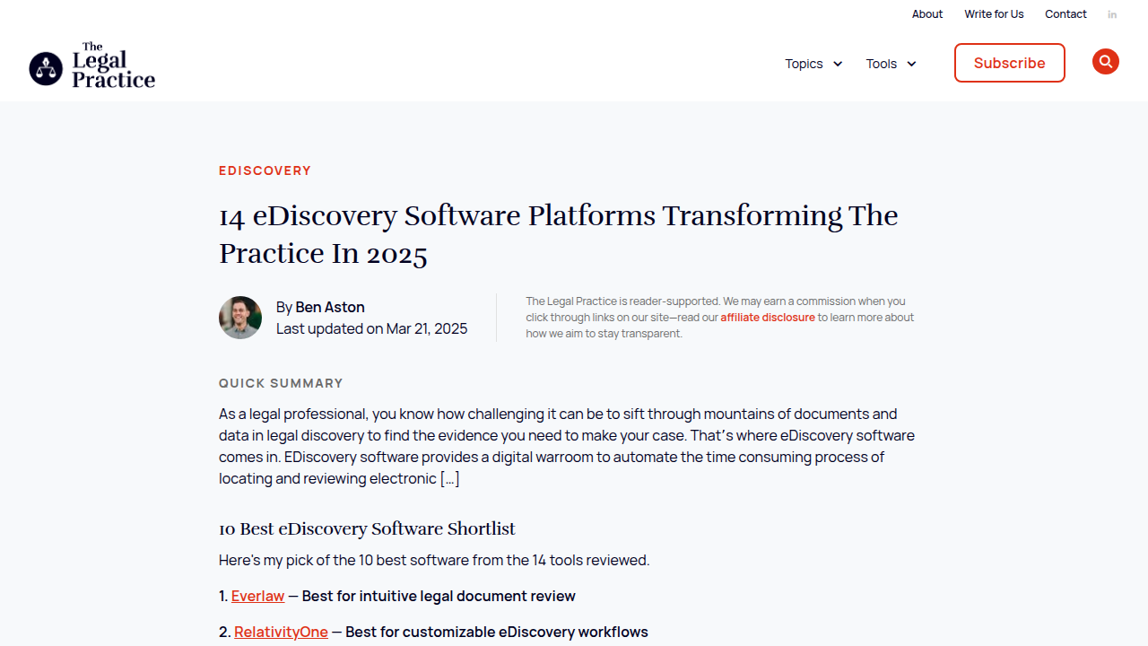 14 eDiscovery Software Platforms Transforming The Practice In …