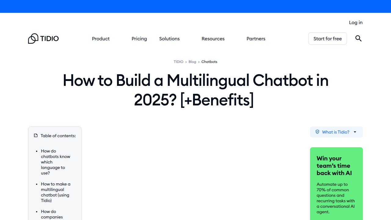 How to Build a Multilingual Chatbot in 2025?