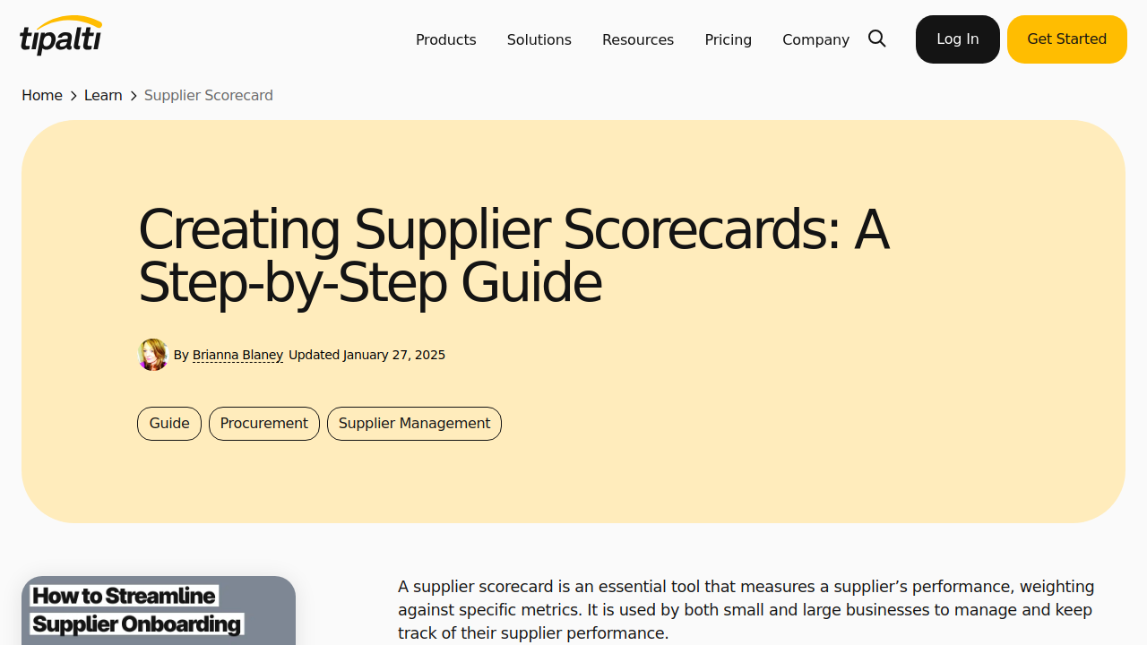Your Ultimate Guide to Supplier Scorecards - Tipalti