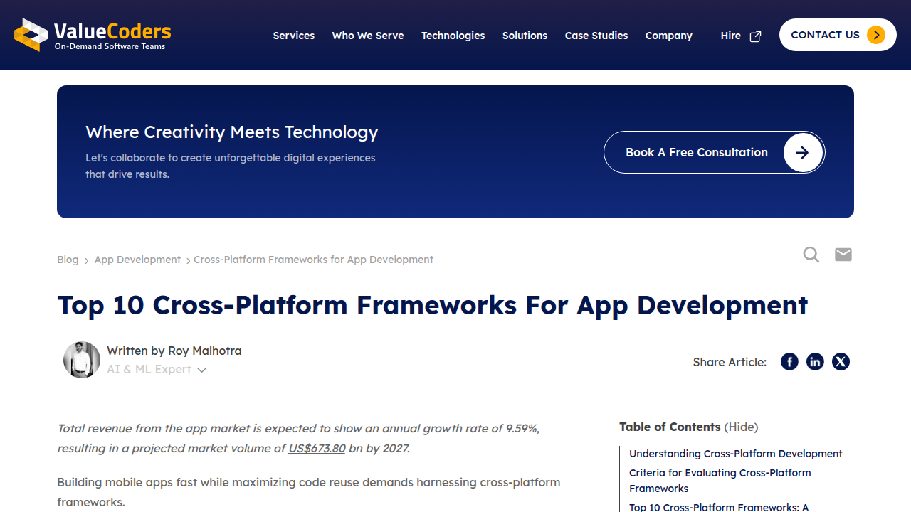 Top 10 Cross-Platform Frameworks for App Development