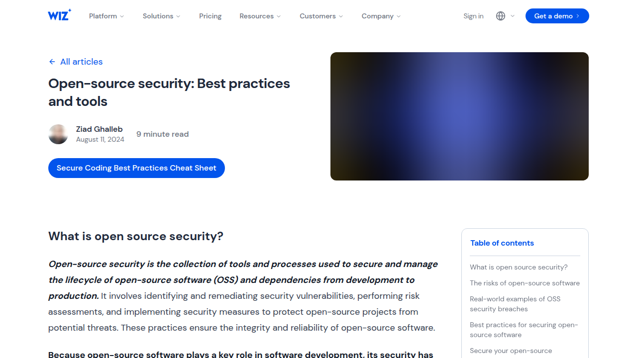 Open-source security: Best practices and tools - wiz.io