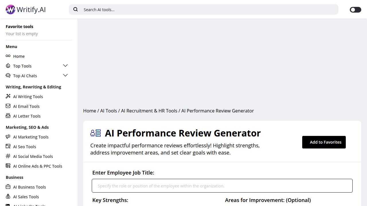 AI Performance Review Generator [Free, No Sign-up!]