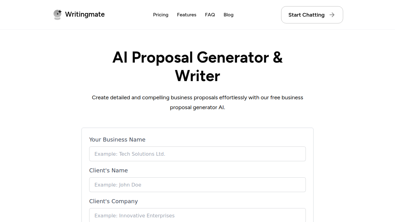 AI Proposal Generator & Writer | Free Tool